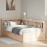 Bookcase Bed without Mattress 90x190cm Solid Wood Pine 3324481