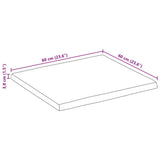 Table Top 60x60x3.8 cm Rectangular Solid Wood Acacia Live Edge 370642