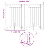 Dog Gate with Stands 2 pcs Smoked Oak 60 x 80 cm 892093