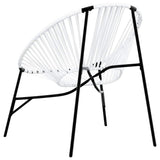 Garden Chair Set 3 pcs Black and White Poly Rattan 4009293