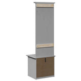 Hallway Cabinet with Hooks BODO Grey 50x40x157 cm 4016874