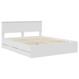 Bed Frame with Drawer White 160 x 200 cm Engineer Wood 3410686
