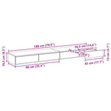 ZNTS Bed Drawers Old Wood 180x36.5x16.5 cm Engineered Wood 866985