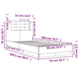 Bed Frame without Mattress Black 90x200 cm 3209941