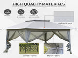 3.6 x 3.6 m Pop up Gazebo with Netting, Height Adjustable Party Tent Instant Canopy Sun Shade T3398P317540