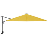 Wall-mounted Parasol with LEDs Yellow 290cm 362896