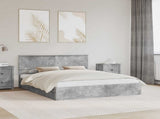 Storage Bed Concrete Grey 160 x 200 cm Engineered Wood 3410780