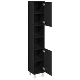 Bathroom Cabinet Black Oak 30 x 30 x 179 cm Engineered Wood 862513