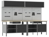 Work Bench Set 8 pcs Black and Grey 200 x 55 x 200 cm Steel 3321498