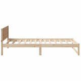 Bed Frame with Headboard Natural 80 x 200 cm Solid Pine Wood 873292