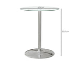 High Top Bar Table, Round Kitchen Table with Tempered Glass Top and Steel Base, Bistro Table for 2 T3398P329457