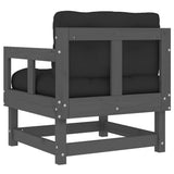Garden Chair Grey Solid Pine Wood, Plywood, Oxford Fabric Modular 825445