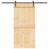 Sliding Door with Hardware Set 100x210 cm Solid Wood Pine 3332663