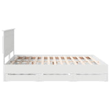 Bed Frame with Drawer White 200 x 200 cm Engineer Wood 3410152