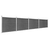 Fence Panel Set WPC 699x146 cm Black 3070461