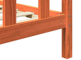 Bed Frame Wax Brown 205.5 x 165.5 x 100 cm Solid Pine Wood 3418138