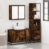 ZNTS 3 Piece Bathroom Furniture Set Smoked Oak Engineered Wood 3301132