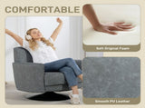 Upholstered Swivel Accent Chair with Thick Padding, Grey T3398P554105