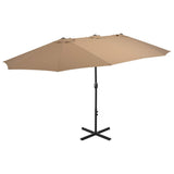 Parasol Taupe Polyester Extra Large Height-Adjustable 44870