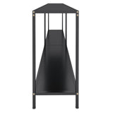 Console Table Black Tempered glass 200 cm Length Simple 331707