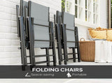Five-Piece Steel Frame Patio Set - Grey/Black T3398P315962