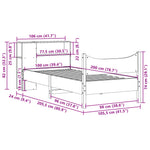 ZNTS Bed Frame without Mattress Wax Brown 100x200 cm Solid Wood Pine 3323316