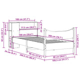 ZNTS Bed Frame without Mattress Wax Brown 100x200 cm Solid Wood Pine 3323316