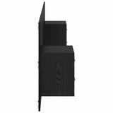 Headboard with Cabinet 3 pcs Black Oak Engineered Wood 3416257
