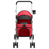 Folding Dog Stroller Red 76x50x100 cm Oxford Fabric 172199