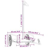 Bike Trailer Black 126x63x34 cm Iron 94202
