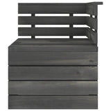 ZNTS Garden Pallet Corner Sofa Solid Pinewood Dark Grey 315419