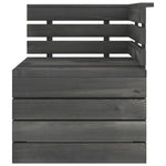 ZNTS 10 Piece Garden Pallet Lounge Set Solid Pinewood Dark Grey 3063764