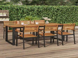 Garden Table Brown Solid Acacia wood 200x90x75 cm Industrial 319514