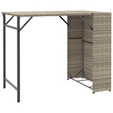 5 Piece Garden Dining Set Foldable Light Grey Poly Rattan 365948