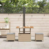 Garden Dining Set Beige Poly Rattan 42007919