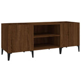 Record Cabinet Brown Oak 121x38x48 cm Engineered Wood 831940