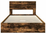Storage Bed with Drawer Smoked Oak 100 x 200 cm Engineered Wood 3408491
