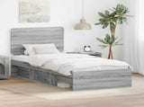 Bed Frame Grey Sonoma 75 x 190 cm Solid Pine Wood 3412556