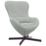 Egg Chair Light Grey 63 x 73 x 90 cm Velvet 42002756