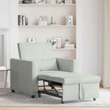 Pull out Sofa Bed Single Light grey 90 x 165 x 87 cm Velvet 42002697