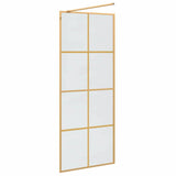 Walk-in Shower Wall Gold 80 x 195 cm Tempered Glass 42022057