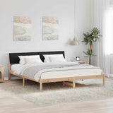 Bed frame Brown and black 180 x 200 cm Solid pine wood 3394335