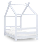 Kids Bed Frame White Solid Pine Wood 70x140 cm 289610