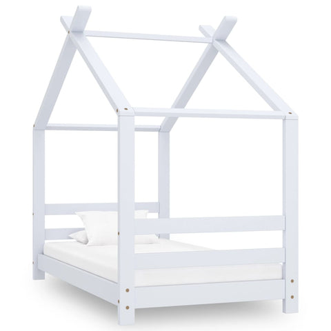 Kids Bed Frame White Solid Pine Wood 70x140 cm 289610