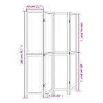 Room Divider 4 Panels White Solid Wood Paulownia 358675