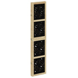 Room Divider 5 Panels Brown and Black Solid Wood Paulownia 358806