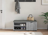 Hall Bench with Cushion with Shelf Grey Sonoma 80 x 38 x 46 cm 891509