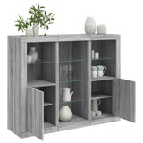 Sideboards with LED Lights 3 pcs Grey Sonoma Engineered Wood 3209126