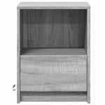 ZNTS Bedside Cabinets with LED Lights 2 pcs Grey Sonoma Engineered Wood 852030