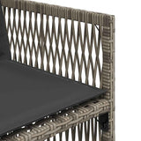 Garden Chairs with Cushions 4 pcs Grey Poly Rattan 364968